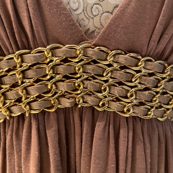 Sky Camel Halter Empire Waist Top with chain waist Embellished Detail SMALL - Picture 3 of 12